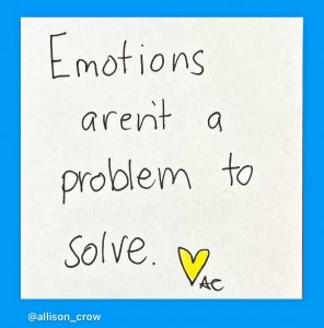 iMage with word: Emotions aren't a problem to solve with yellow heart Allison Signature