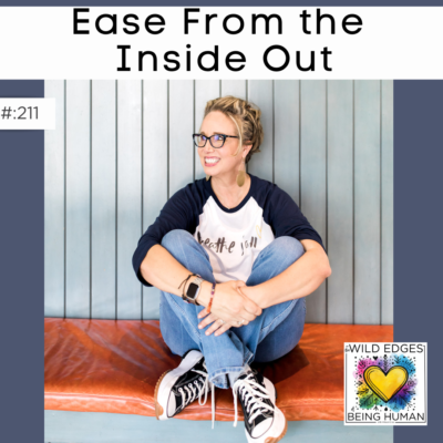 Ease from the Inside out Podcast episode with allison sitting in relaxed position on a bench.